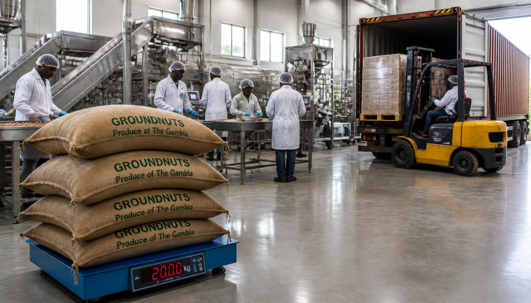 Buying-point scale, processing line and export loading bay in one operation